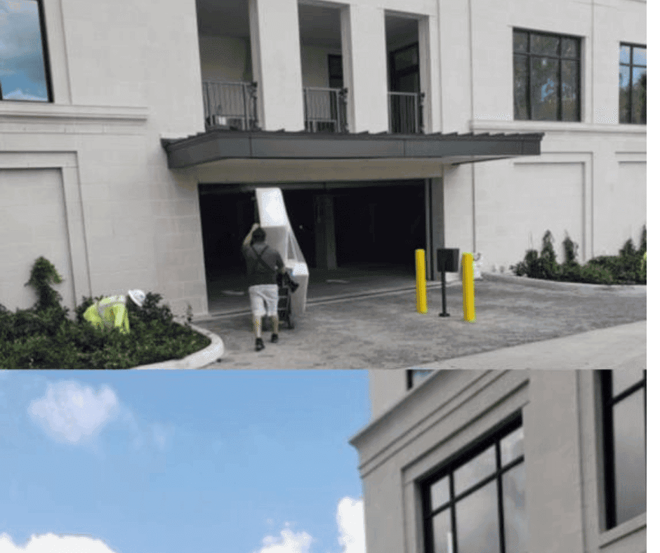 Office relocation service in Houston with movers handling business furniture